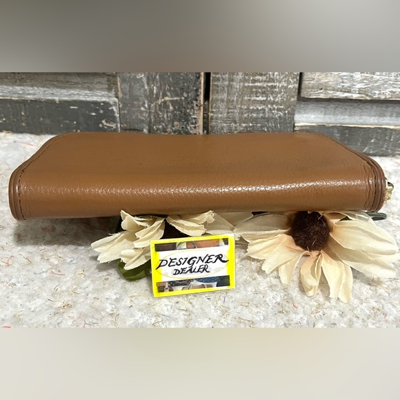 TORY BURCH Brown Leather Zip Around Wallet - Picture 4 of 10